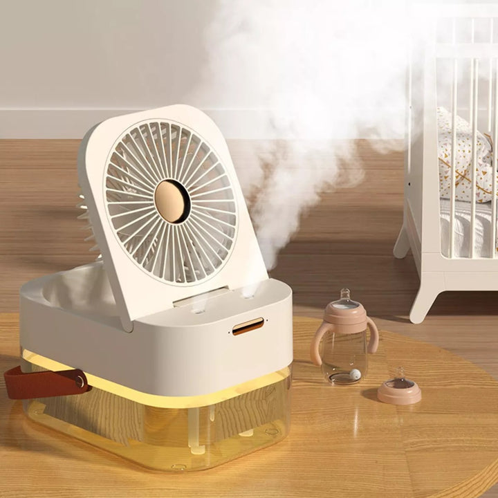 Refrescador de Aire USB: Ventilador Humidificador Doble Pulveriza